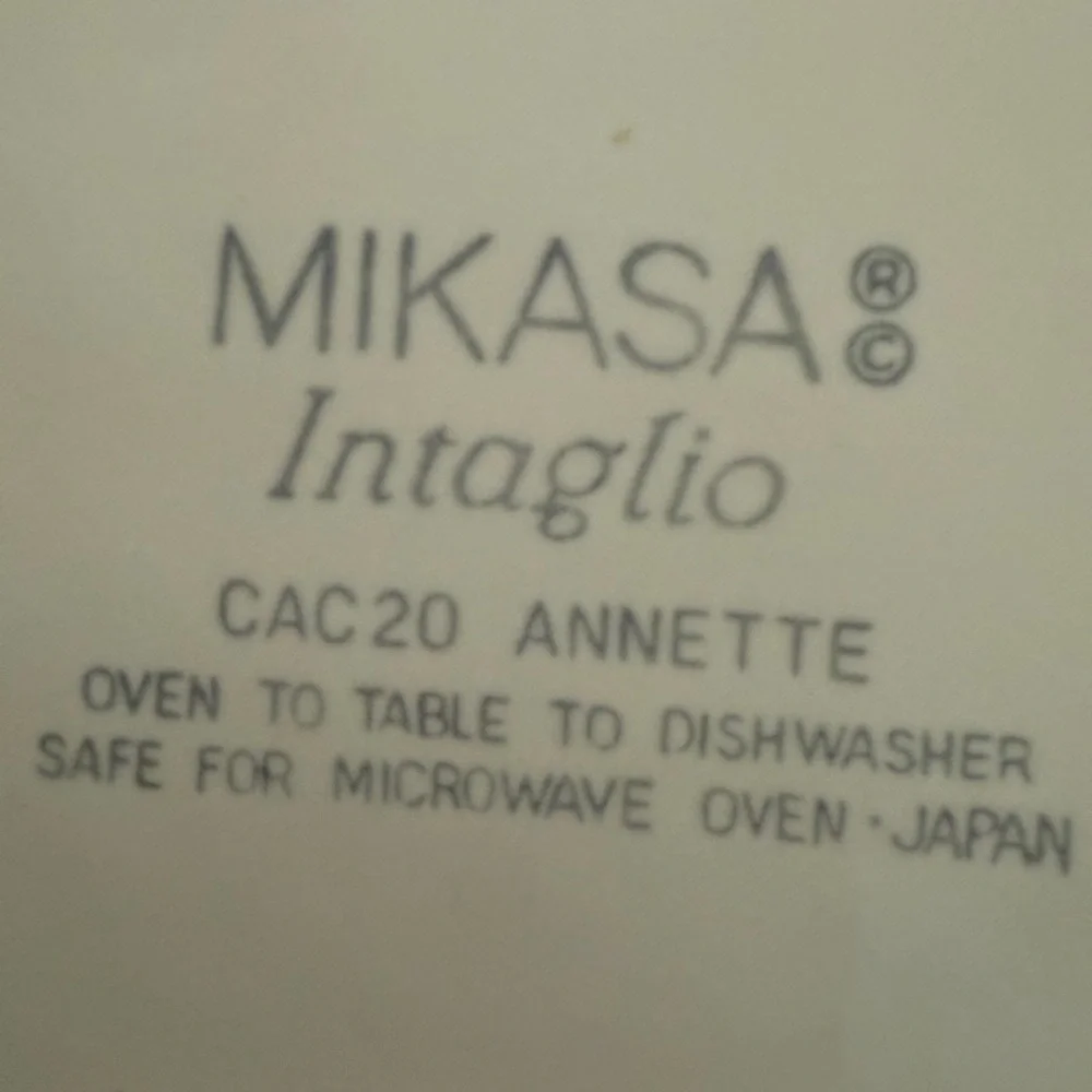 Mikasa Intagolo cac20 Annette Butter Dish Large Round Platter Floral Blue red